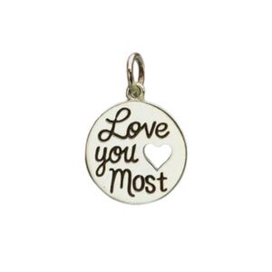 Sterling Silver "Love You Most" Pendant – 12mm